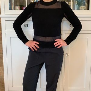 Rag and Bone - Black Sweater with Sheer Panels